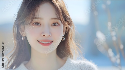 ブログやホームページに使える清楚で美しい女性と背景