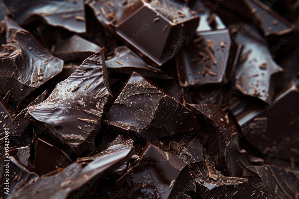 Melted Chocolate Texture with chocolate pieces. Background Melted Chocolate Texture with chocolate pieces. Background