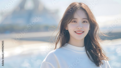 ブログやホームページに使える清楚で美しい女性と背景