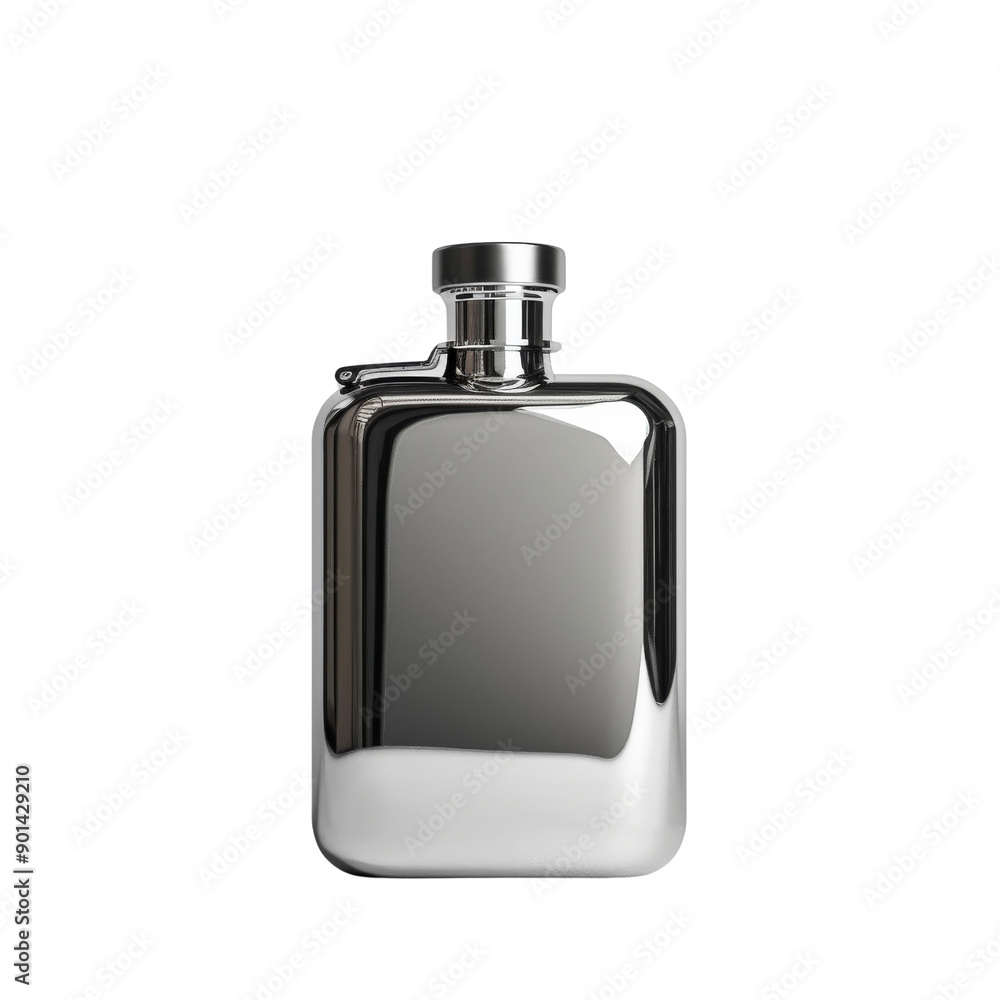 Sleek stainless steel hip flask with a reflective finish and screw cap, ideal for carrying beverages discreetly in style. Sleek stainless steel hip flask with a reflective finish and screw cap, ideal for carrying beverages discreetly in style.
