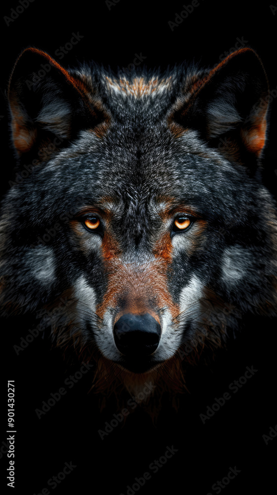 wolf head isolated on black background wolf head isolated on black background