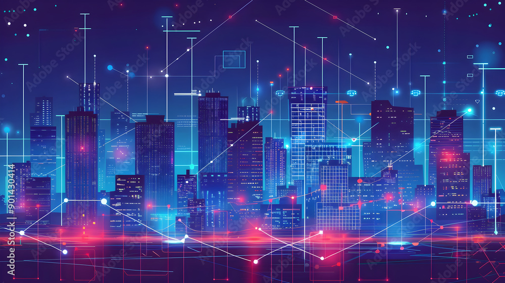 Smart city big data connection technology concept. Generative Ai. Smart city big data connection technology concept. Generative Ai.