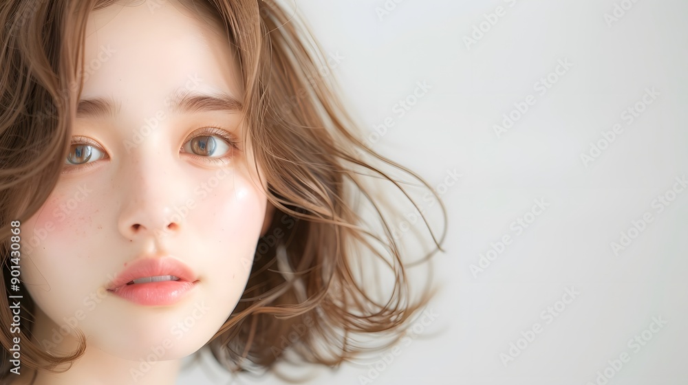 ブログやホームページに使える清楚で美しい女性と背景 ブログやホームページに使える清楚で美しい女性と背景