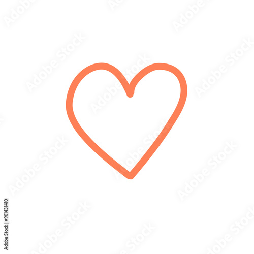 Hand drawn heart, vector love symbol