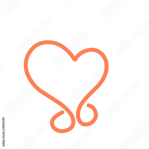 Hand drawn heart, vector love symbol
