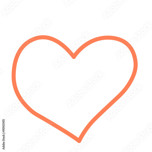 Hand drawn heart, vector love symbol