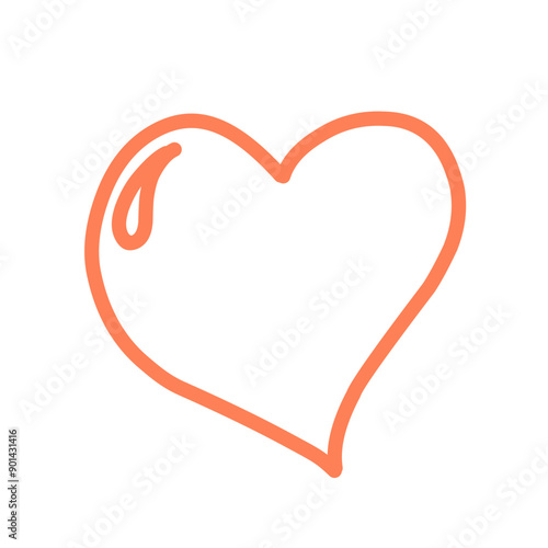 Hand drawn heart, vector love symbol