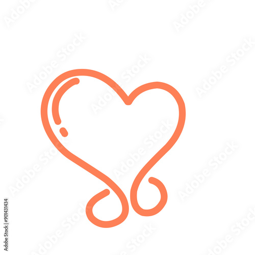 Hand drawn heart, vector love symbol