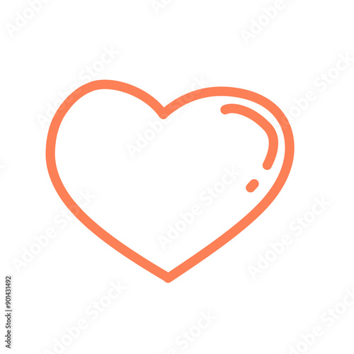 Hand drawn heart, vector love symbol