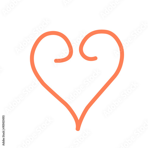 Hand drawn heart, vector love symbol