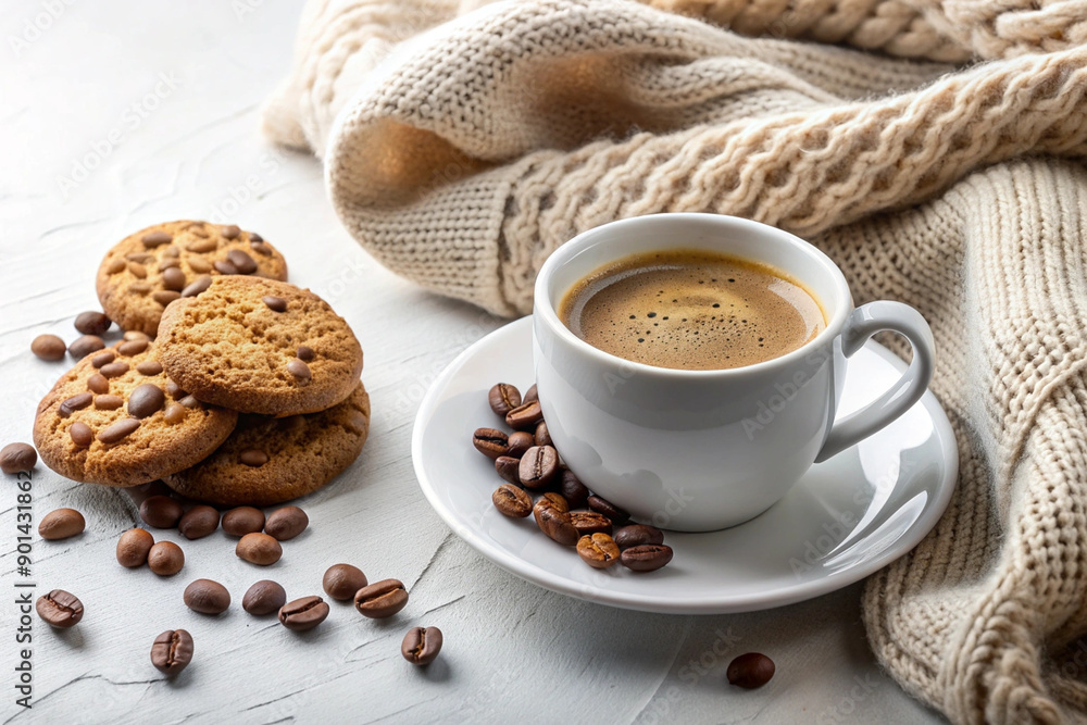 Flat Lay Coffee and Cookie Scene, White Cup, Cozy Setup, Elegant Coffee and Cookie Flat Lay, White Cup, Cozy Setting, Romantic Coffee Scene, Soft Lighting, Cozy Decor Flat Lay Coffee and Cookie Scene, White Cup, Cozy Setup, Elegant Coffee and Cookie Flat Lay, White Cup, Cozy Setting, Romantic Coffee Scene, Soft Lighting, Cozy Decor