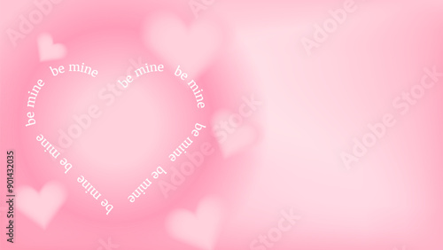 Y2k heart frame background. Love aura abstract bg in trendy style. Be mine valentine card banner for romantic event. Pastel dreamy header layout with aesthetic typography for promotion cover