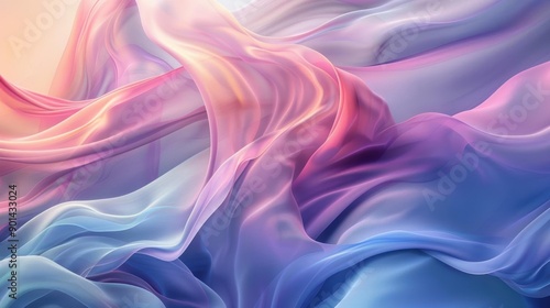 Wallpaper Mural Soft, flowing curves in pastel shades, forming a gentle and unobtrusive background Torontodigital.ca