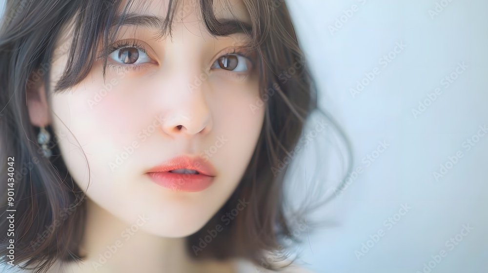 ブログやホームページに使える清楚で美しい女性と背景 ブログやホームページに使える清楚で美しい女性と背景