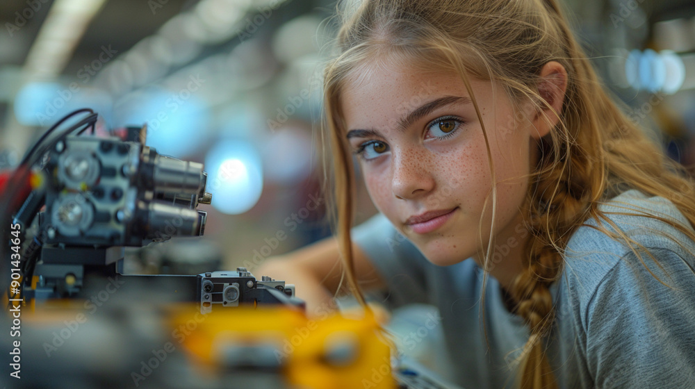 Group robotics and AI learning: Students developing advanced algorithms in the school technology lab. Group robotics and AI learning: Students developing advanced algorithms in the school technology lab.