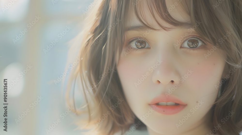 ブログやホームページに使える清楚で美しい女性と背景 ブログやホームページに使える清楚で美しい女性と背景