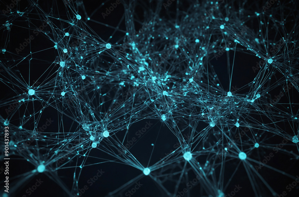 abstract digital network with glowing nodes and connecting line abstract digital network with glowing nodes and connecting line