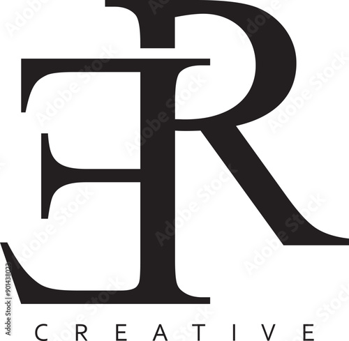 ER or RE letter modern logo design