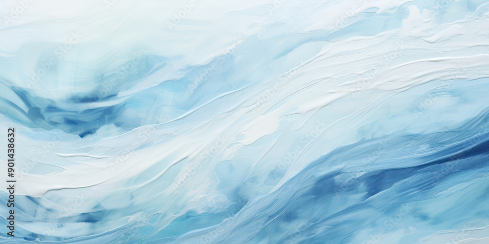 Obraz premium Dynamic abstract ocean wave texture. Serene beautiful sea. Calming visual experience. Swirling patterns, gentle curves, seascape. Painting background.