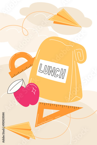 School Lunch and Supplies Poster