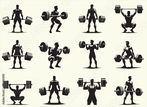 Weight lifter Silhouette Vector Illustration