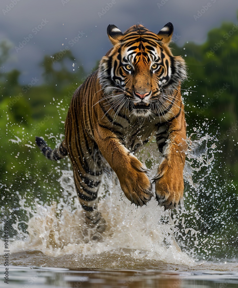 photography of jumping tiger, Generative Ai photography of jumping tiger, Generative Ai