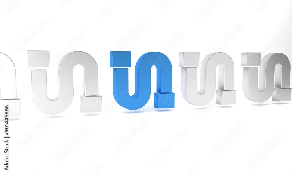 Blue Industry metallic pipe icon isolated on white background. Minimalism concept. 3D render illustration