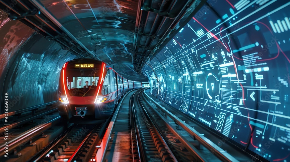 Urban Time Travel Futuristic Metro Train Whisks Through City's HistoryLaden Tunnel Urban Time Travel Futuristic Metro Train Whisks Through City's HistoryLaden Tunnel