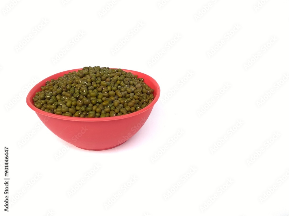 Group of green mung beans or mungo beans or mongo beans isolated on white background.Used as ingredient in both savoury and sweet dishes. Group of green mung beans or mungo beans or mongo beans isolated on white background.Used as ingredient in both savoury and sweet dishes.