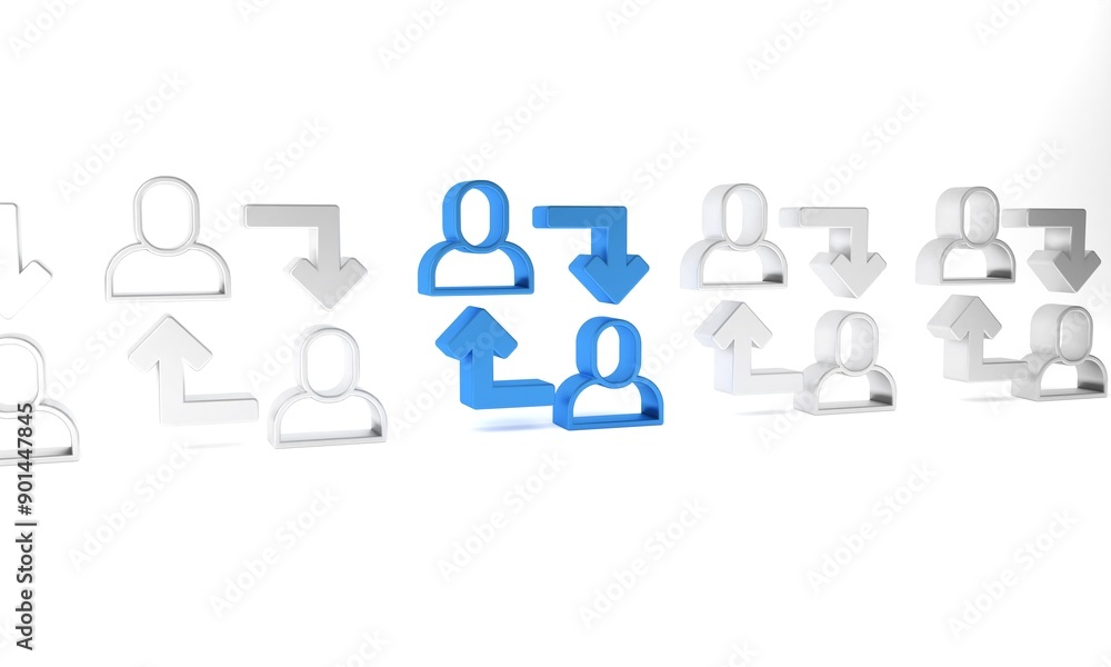 Blue Project team base icon isolated on white background. Business analysis and planning, consulting, team work, project management. Minimalism concept. 3D render illustration Blue Project team base icon isolated on white background. Business analysis and planning, consulting, team work, project management. Minimalism concept. 3D render illustration