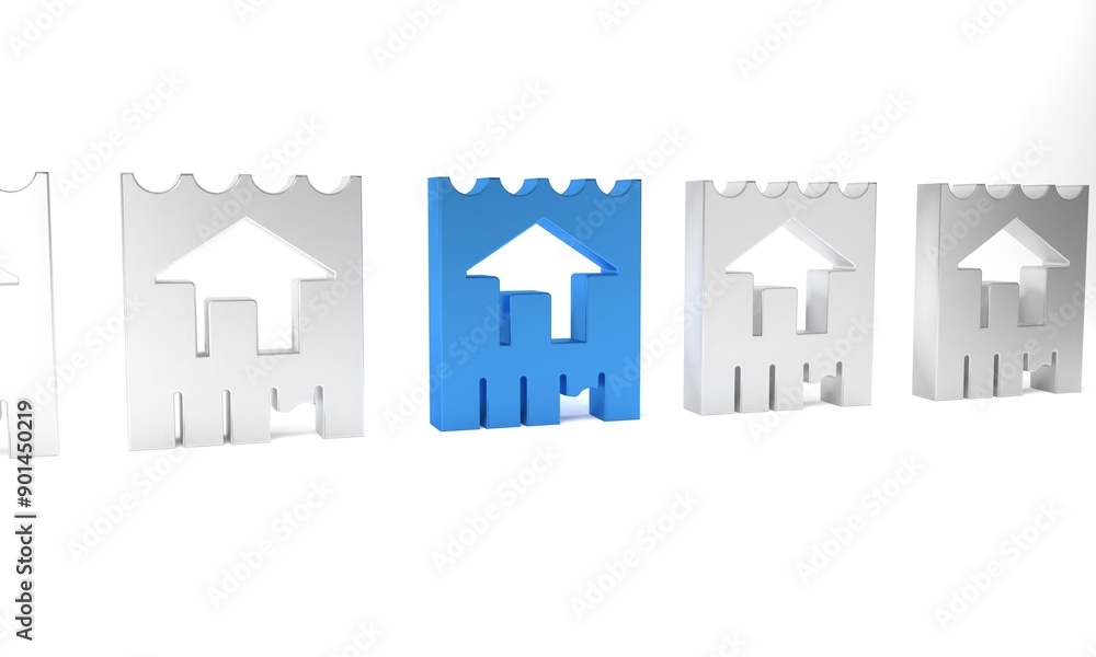Blue House icon isolated on white background. Home symbol. Minimalism concept. 3D render illustration Blue House icon isolated on white background. Home symbol. Minimalism concept. 3D render illustration