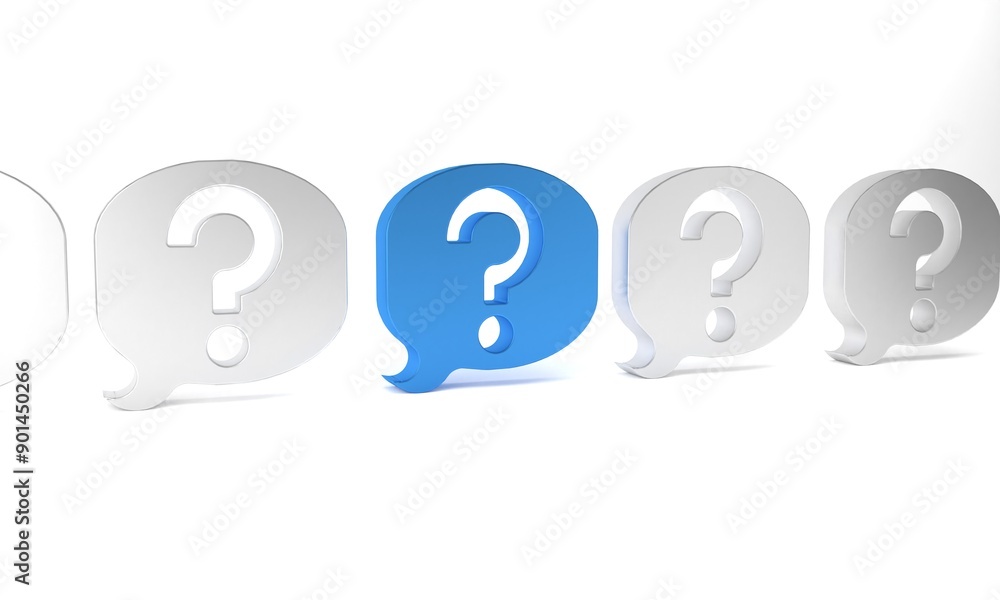 Blue Speech bubble chat icon isolated on white background. Message icon. Communication or comment chat symbol. Minimalism concept. 3D render illustration Blue Speech bubble chat icon isolated on white background. Message icon. Communication or comment chat symbol. Minimalism concept. 3D render illustration