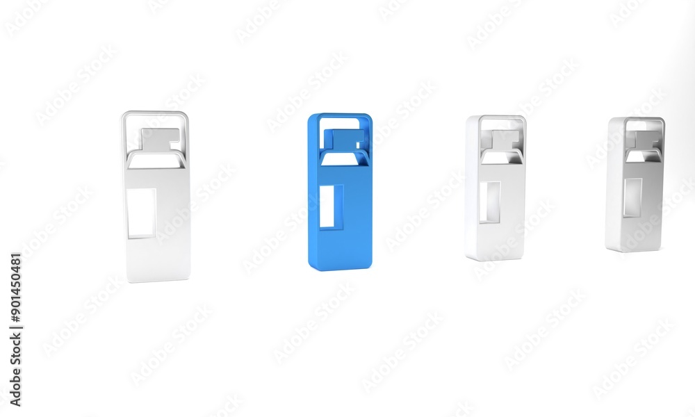 Blue Shaving gel foam icon isolated on white background. Shaving cream. Minimalism concept. 3D render illustration Blue Shaving gel foam icon isolated on white background. Shaving cream. Minimalism concept. 3D render illustration
