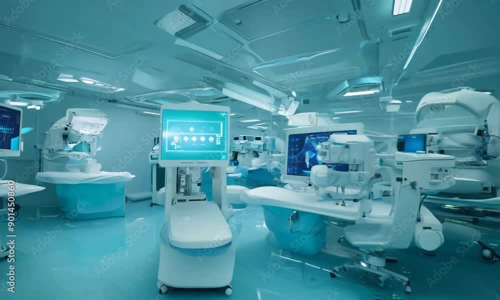 Futuristic Operating Room with Advanced Medical Technology Futuristic Operating Room with Advanced Medical Technology