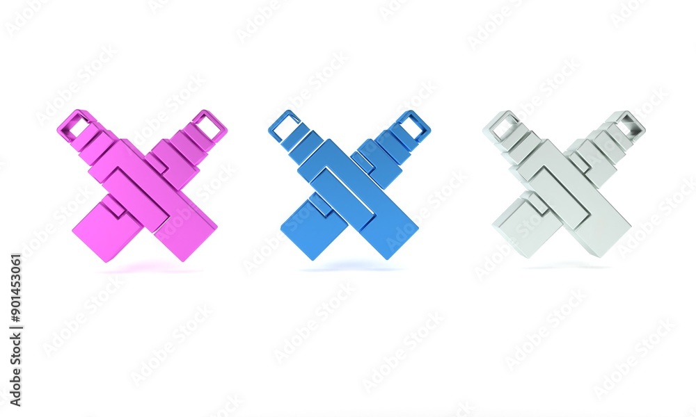 Obraz premium Colorful Marker pen icon isolated on white background. Minimalism concept. 3D render illustration