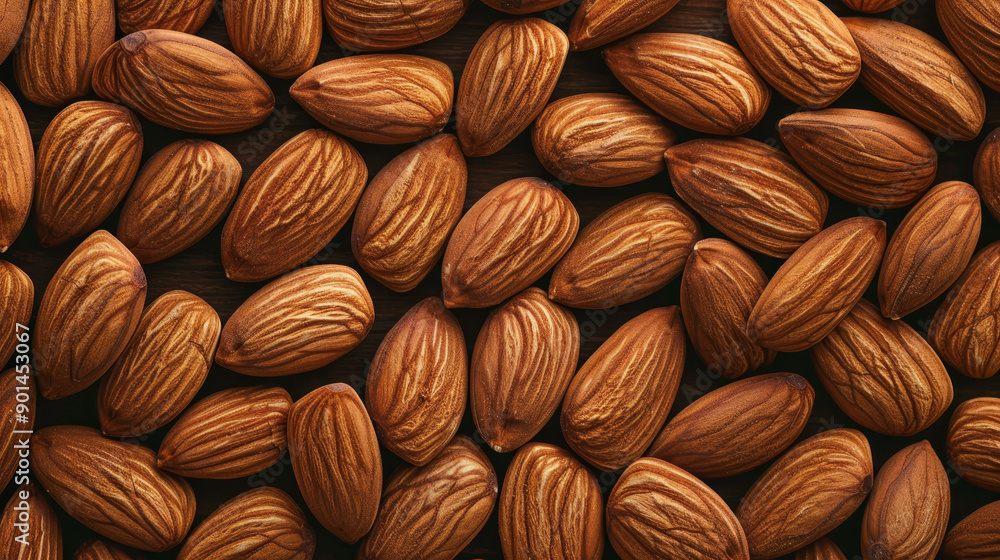 Background of big raw peeled almonds Background of big raw peeled almonds