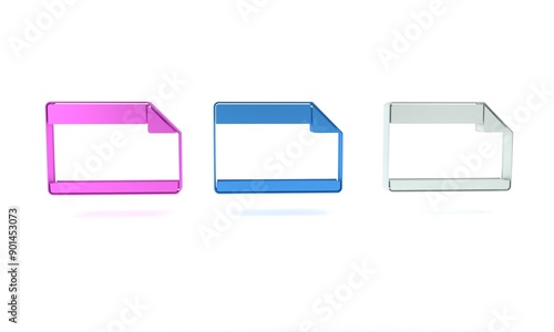 Colorful Paper adhesive sticker with curved corner icon isolated on white background. Minimalism concept. 3D render illustration Free Download Colorful Paper adhesive sticker with curved corner icon isolated on white background. Minimalism concept. 3D render illustration - GFXLoad