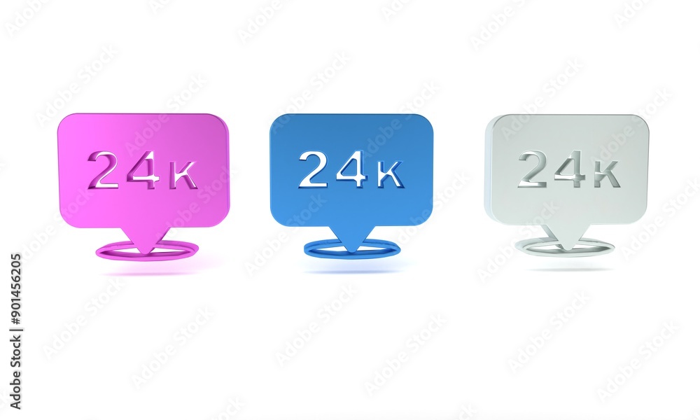 Colorful Gold bars 24k icon isolated on white background. Banking business concept. Minimalism concept. 3D render illustration Colorful Gold bars 24k icon isolated on white background. Banking business concept. Minimalism concept. 3D render illustration