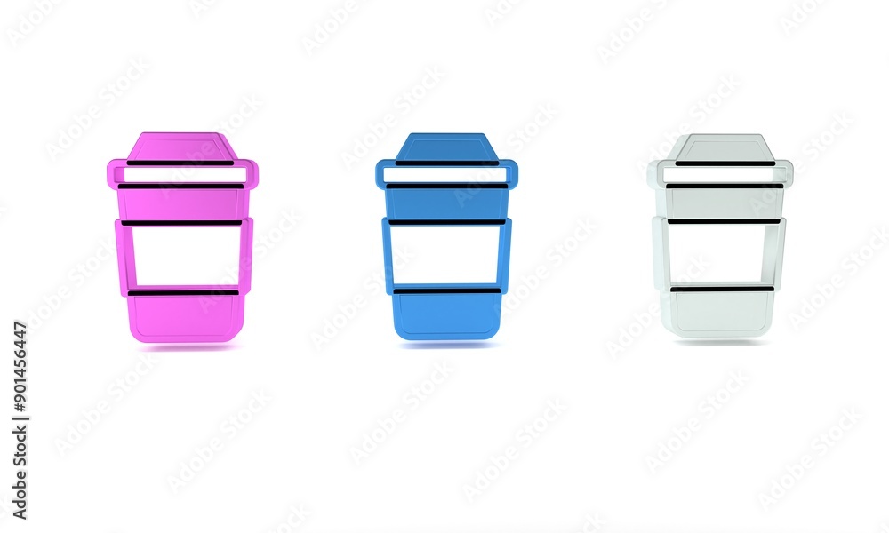 Colorful Cup of tea icon isolated on white background. Minimalism concept. 3D render illustration Colorful Cup of tea icon isolated on white background. Minimalism concept. 3D render illustration