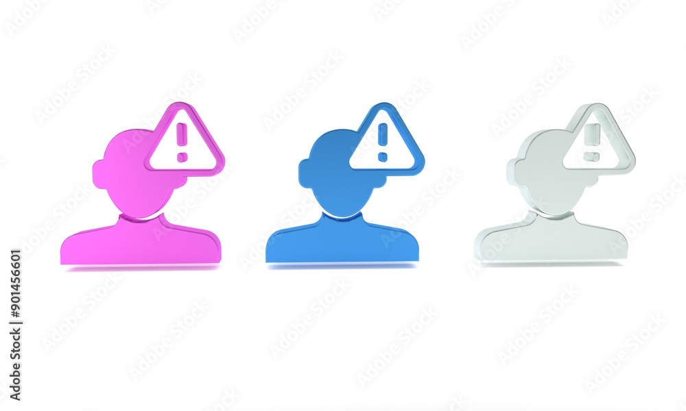 Colorful Finding a problem in psychology icon isolated on white background. Minimalism concept. 3D render illustration Colorful Finding a problem in psychology icon isolated on white background. Minimalism concept. 3D render illustration