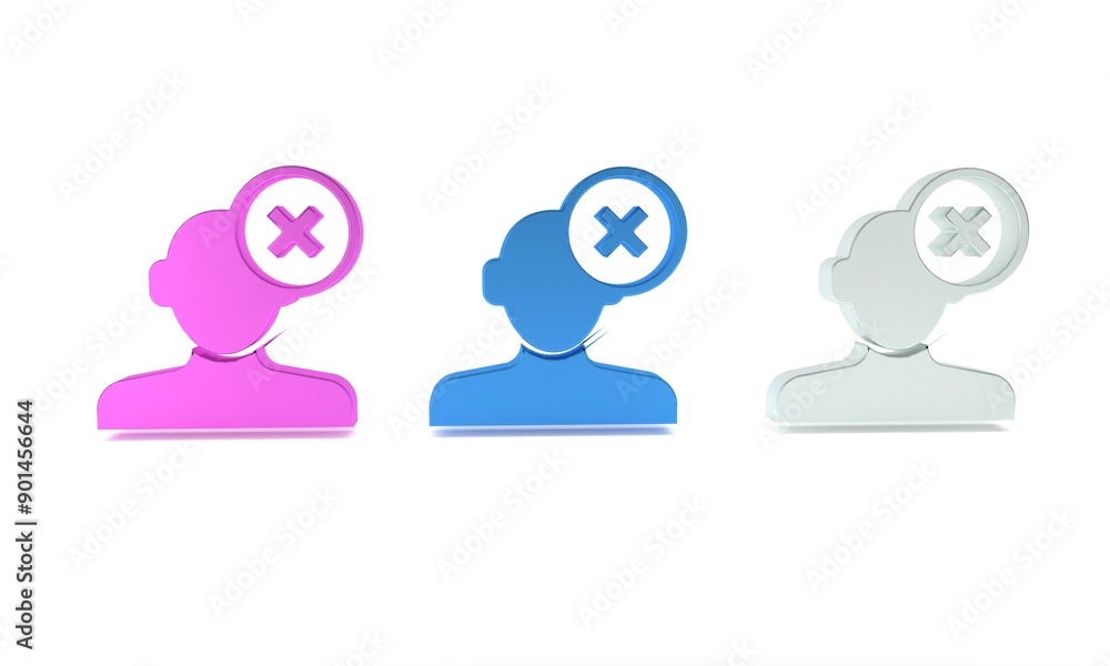 Colorful Solution to the problem in psychology icon isolated on white background. Therapy for mental health. Minimalism concept. 3D render illustration Colorful Solution to the problem in psychology icon isolated on white background. Therapy for mental health. Minimalism concept. 3D render illustration