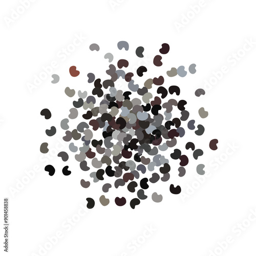 Poppy Seed Icon, Scattered Blue Poppyseed Pile, Small Culinary Grains, Tiny Seeds, Oilseed Sprinkles for Cooking, Poppy Seed Isolated on White Background