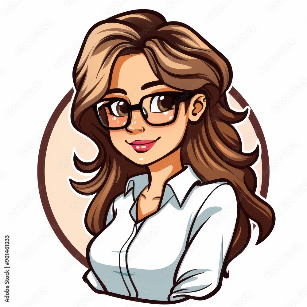 Unique logo design featuring a professional girl in a comic style, perfect for making a bold impression. Unique logo design featuring a professional girl in a comic style, perfect for making a bold impression.