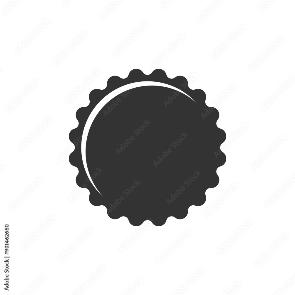 Bottle cap graphic icon. Water or beer bottle cap sign isolated on white background. Vector illustration Bottle cap graphic icon. Water or beer bottle cap sign isolated on white background. Vector illustration