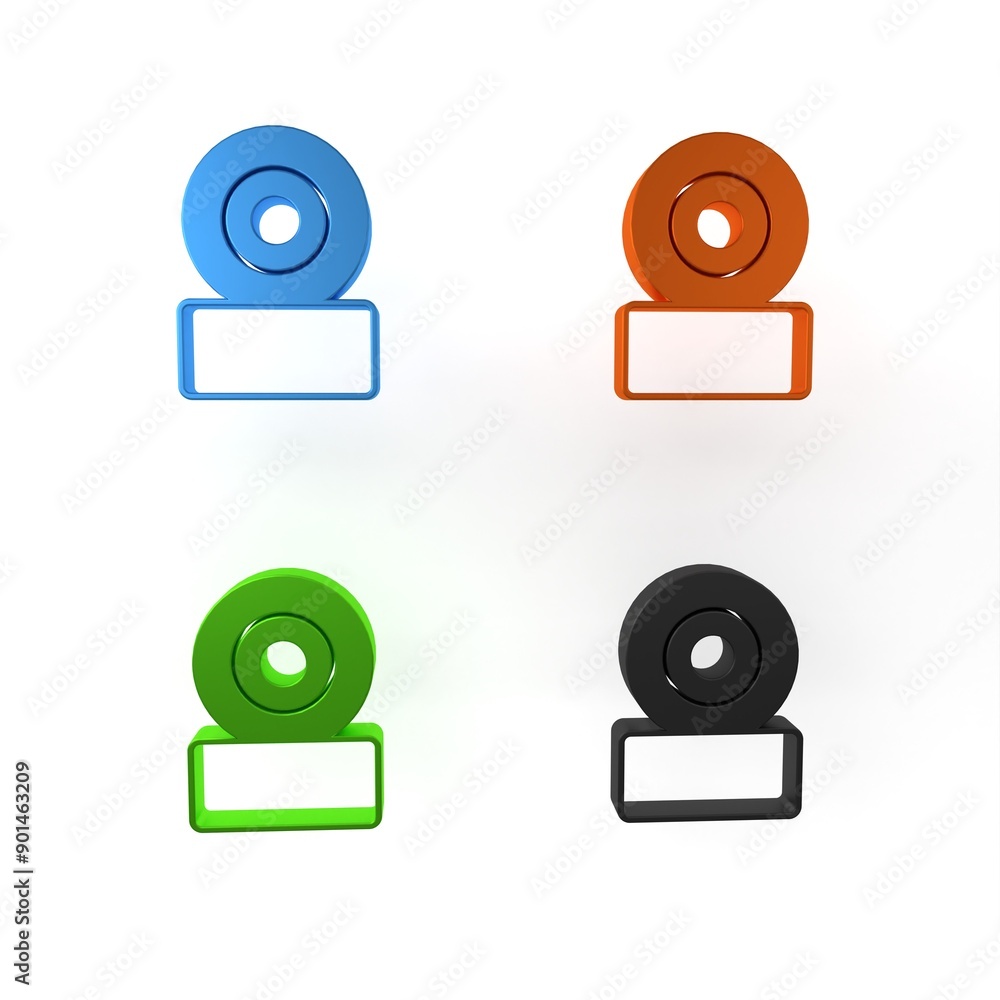 Colorful Skateboard wheel icon isolated on white background. Skate wheel. Minimalism concept. 3D render illustration Colorful Skateboard wheel icon isolated on white background. Skate wheel. Minimalism concept. 3D render illustration
