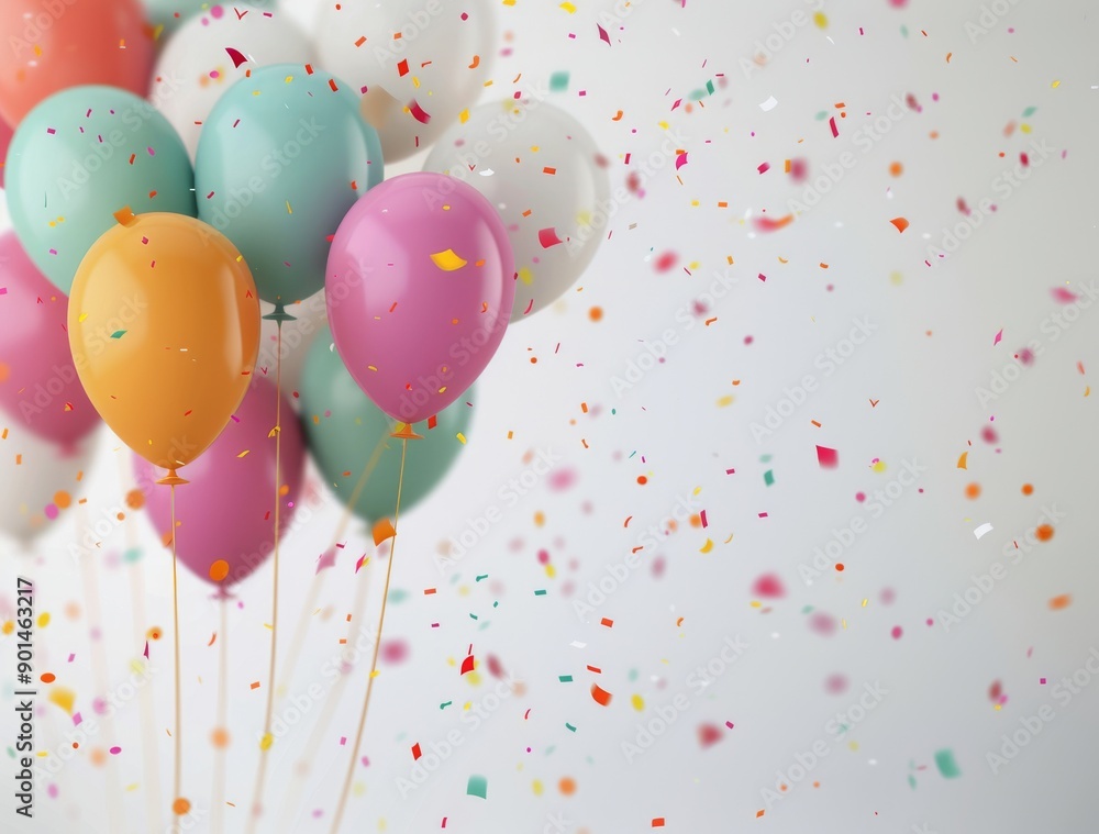 Colorful Balloons and Confetti Colorful Balloons and Confetti