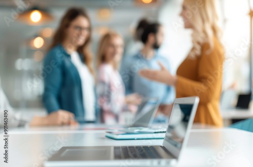 Woman Using Laptop In Office