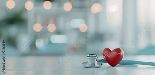 Stethoscope and Heartbeat Graphic