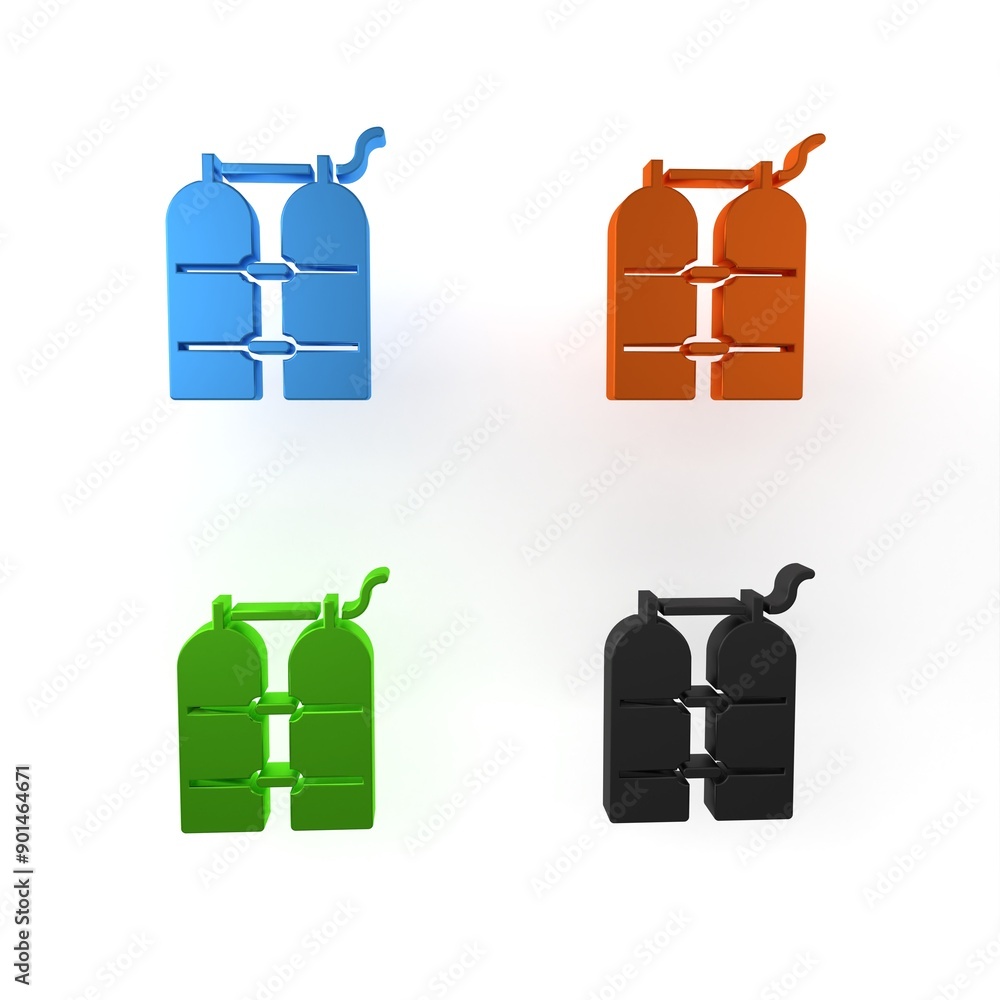 Obraz na plátně Colorful Aqualung icon isolated on white background