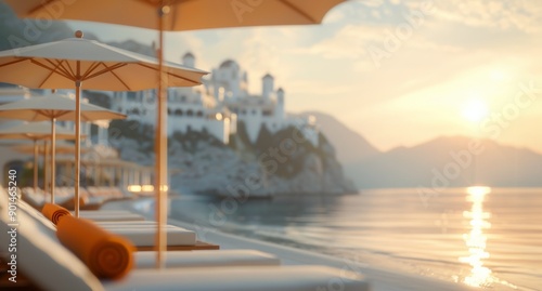 Beach Lounge Chairs at Sunset, Oman